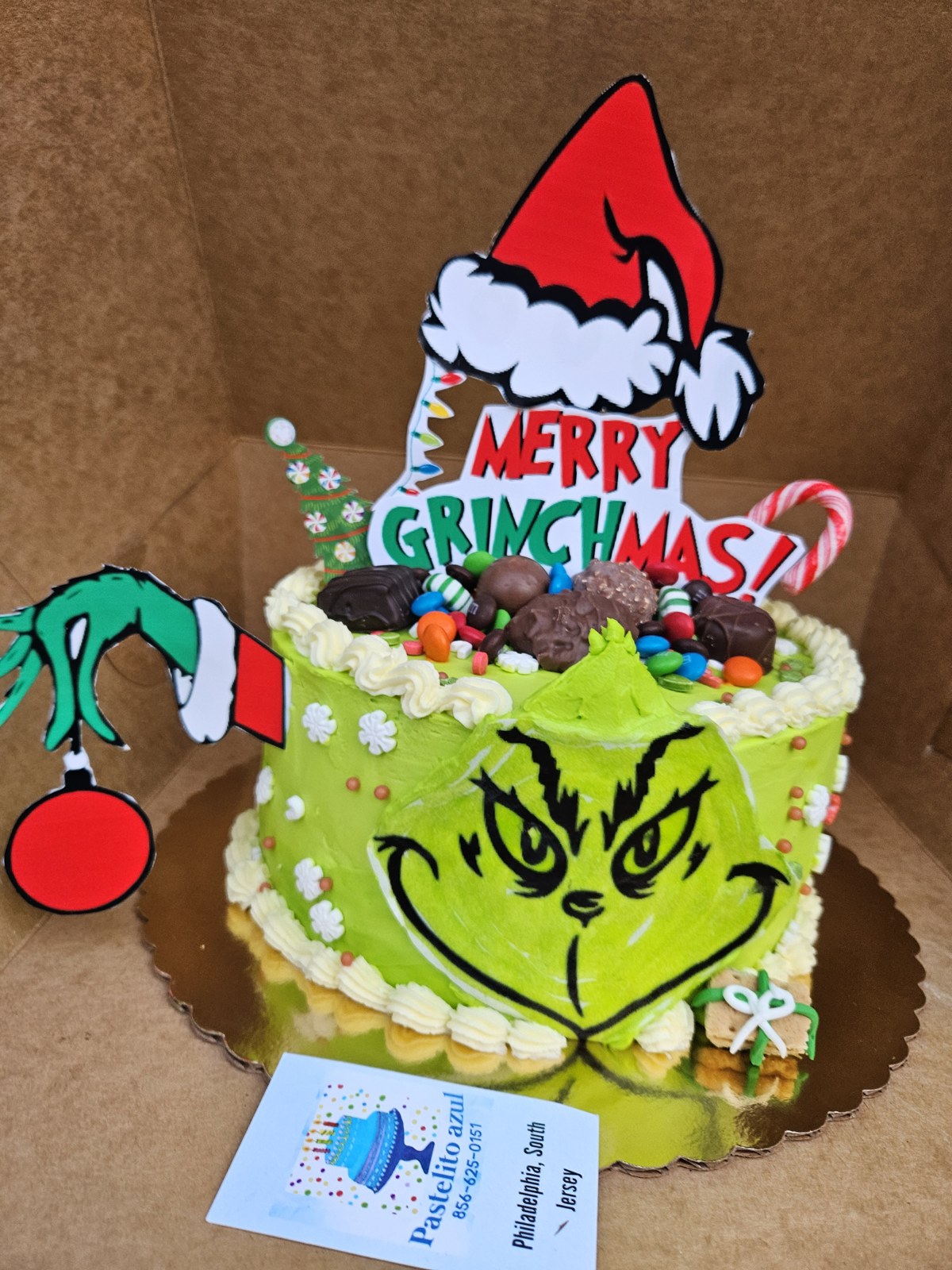 Pastel navideño del Grinch